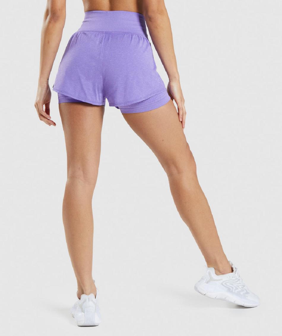 Pantalones Cortos Gymshark Vital Seamless 2.0 2-in-1 Mujer Moradas Claro | CO 2795VRW